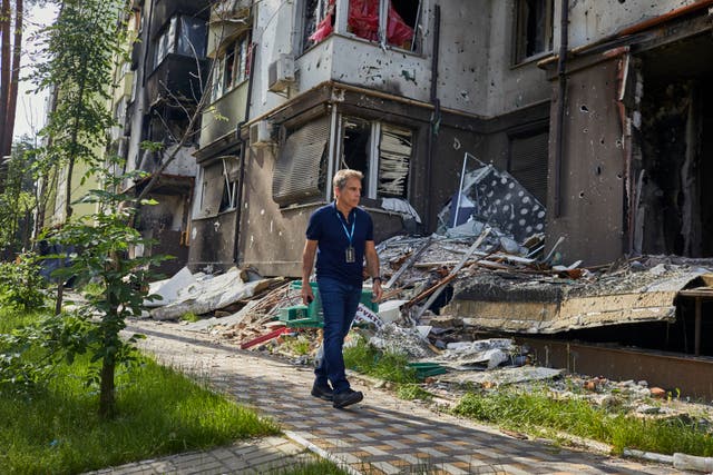 Ben Stiller has visited Ukraine on World Refugee Day (UNHCR/Andrew McConnell/PA)