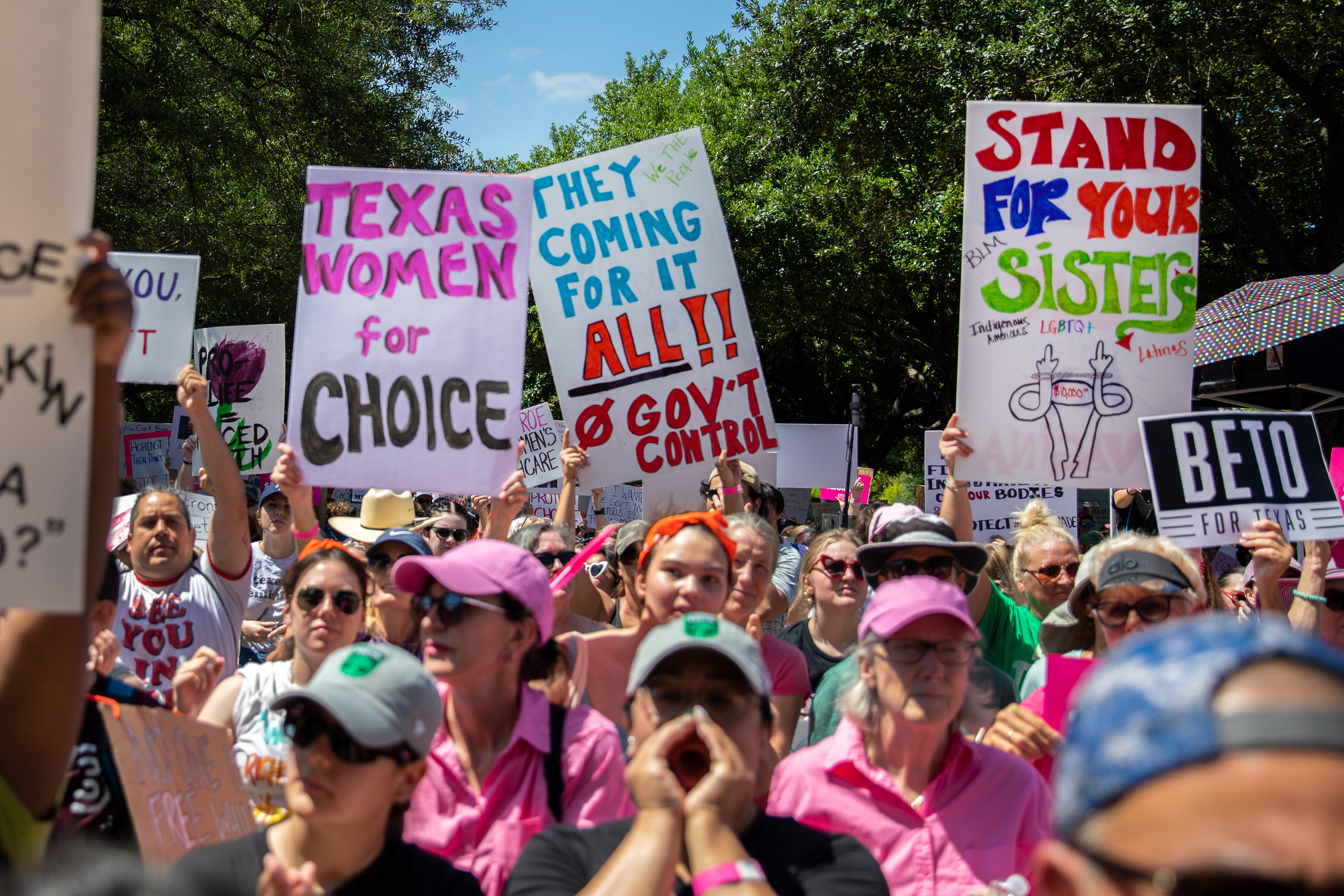 <p>Abortion rights demonstrators protest outside the Texas state capitol in Austin on 14 May. Several district attorneys in the state have vowed not to enforce the state’s criminal anti-abortion laws.</p>