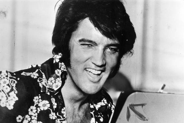 <p>Presley in 1975: The King ‘permanently changed the face of American popular culture’</p>