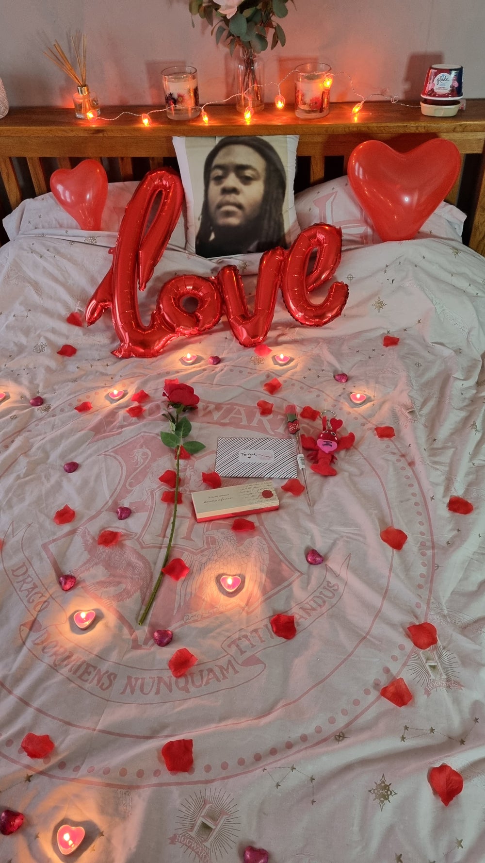 Laura decorated her bedroom for Valentine’s Day to celebrate over the phone with Terrell in February 2022(Collect/PA Real Life)