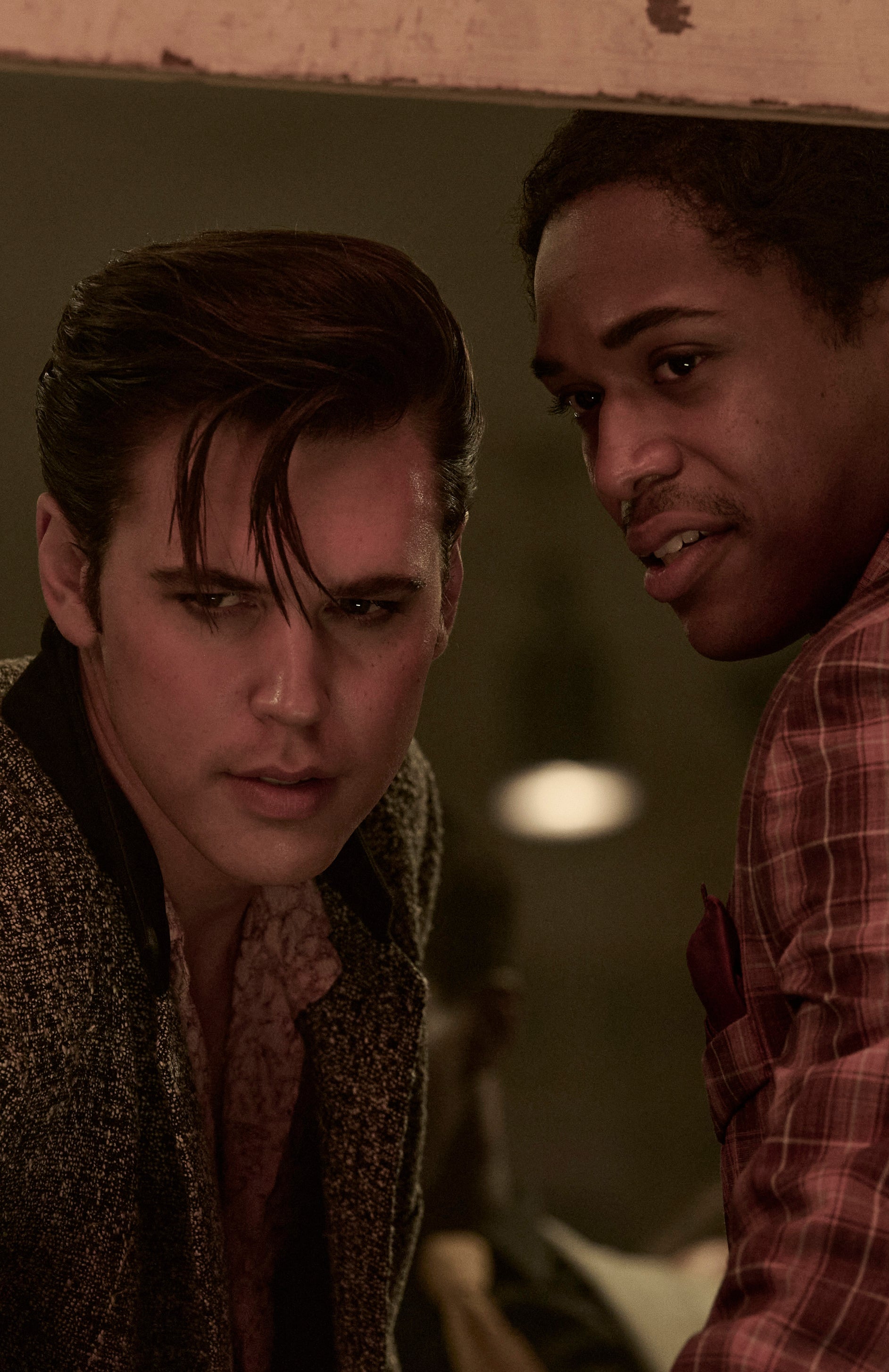 Austin Butler as Elvis and Kelvin Harrison Jr as BB King in ‘Elvis’