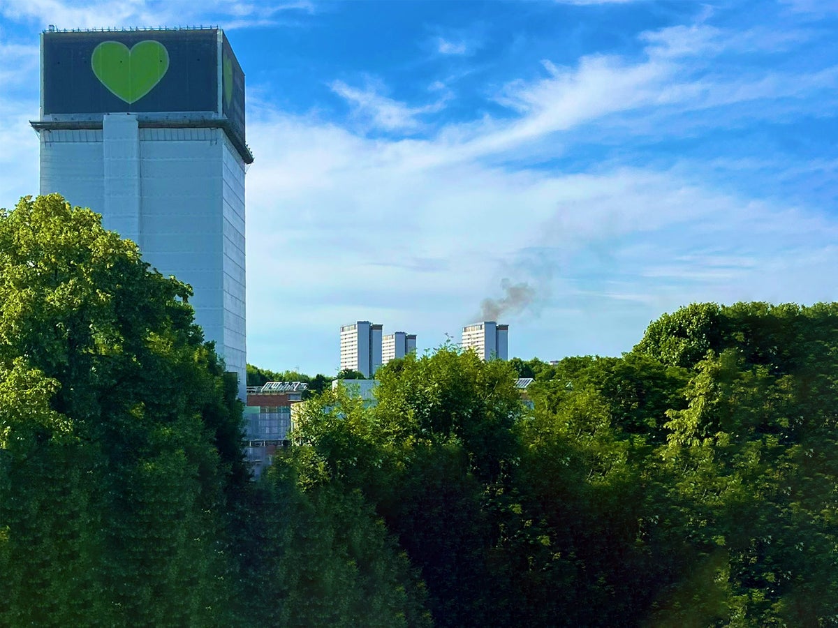 Sixty firefighters tackle fire in high rise flats near Grenfell Tower