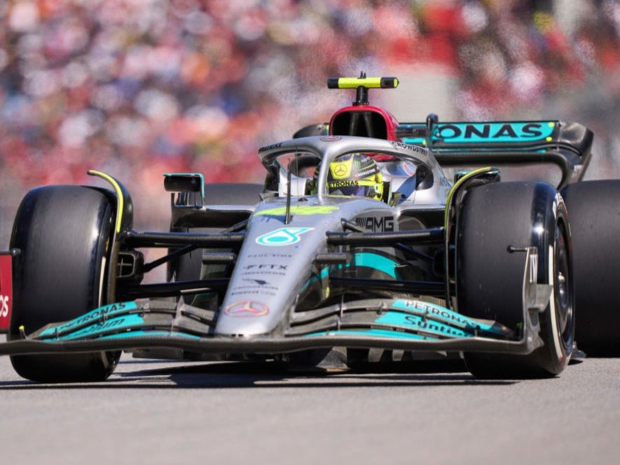 Lewis Hamilton in action at the Canadian Grand Prix