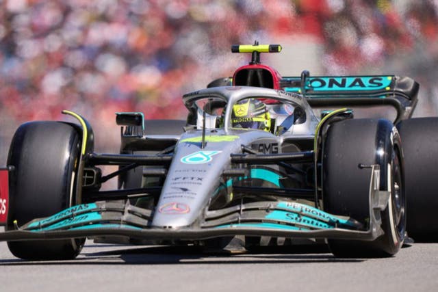 <p>Lewis Hamilton in action at the Canadian Grand Prix</p>