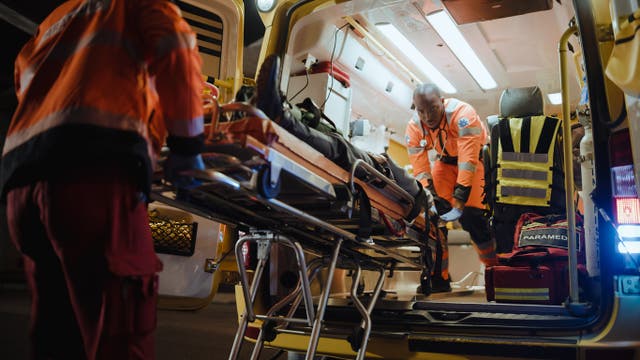 <p>Patients are forced to wait in ambulances for hours outside hospitals </p>