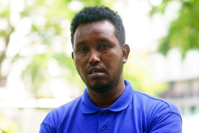 Liiban Shakat, resident of the flat where a fire broke out on the 12th floor in Stebbing House (Victoria Jones/PA)