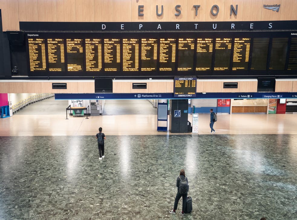Euston Station in London (Stefan Rousseau/PA)