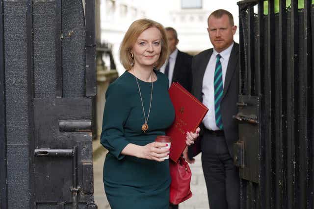 Foreign Secretary Liz Truss arriving in Downing Street, London (Stefan Rousseau/PA)