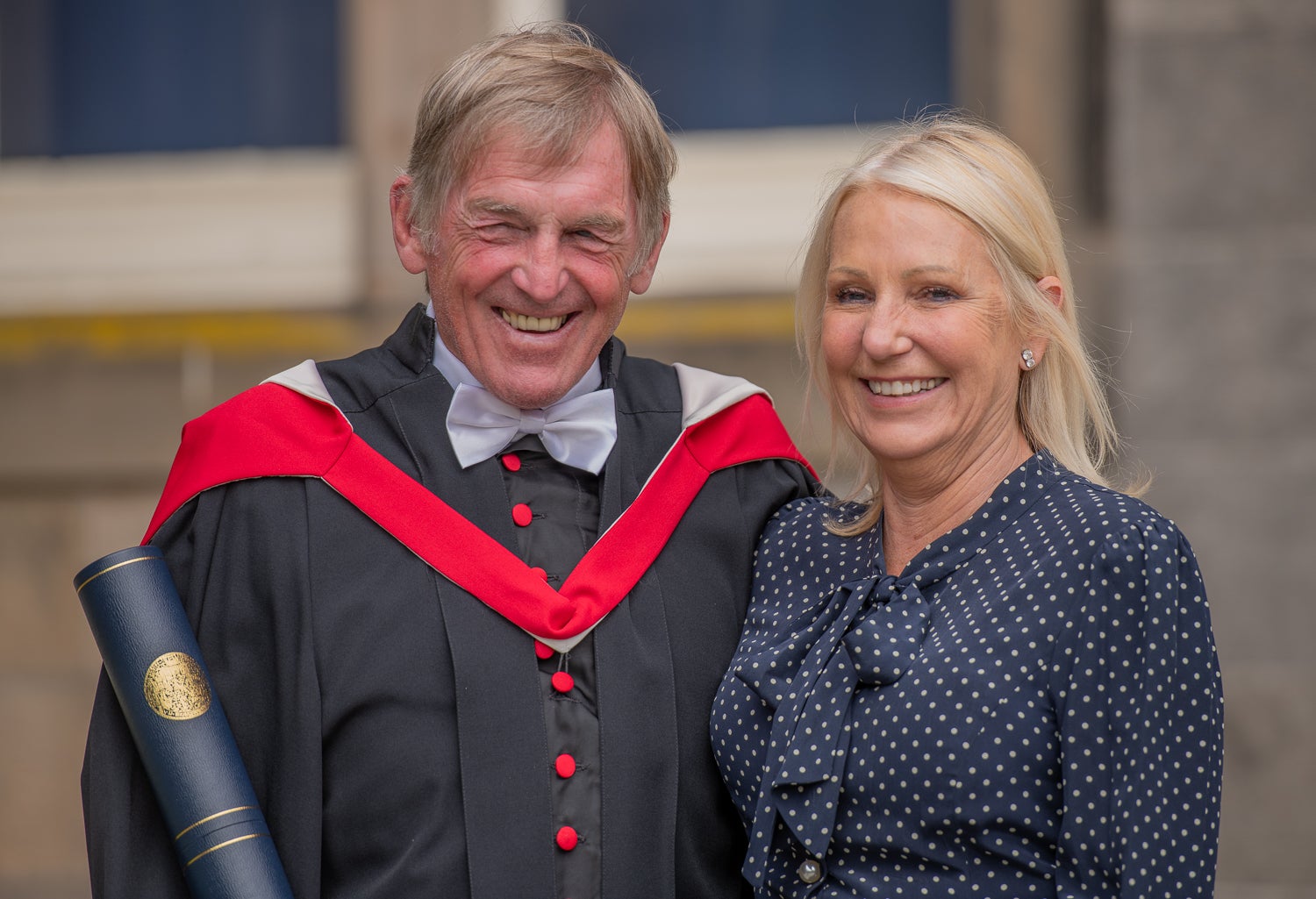 Sir Kenny attended the ceremony with his wife Miranda (St Andrew University/PA)