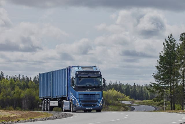 <p>One of Volvo Truck’s hydrogen fuel-cell powered cars</p>