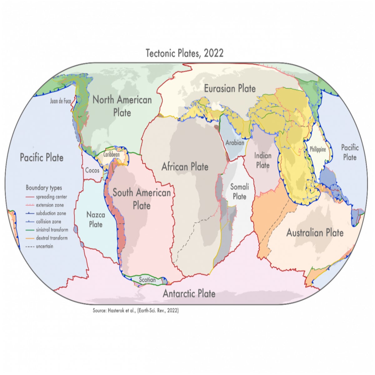 The Earth's Crust is Broken into Pieces