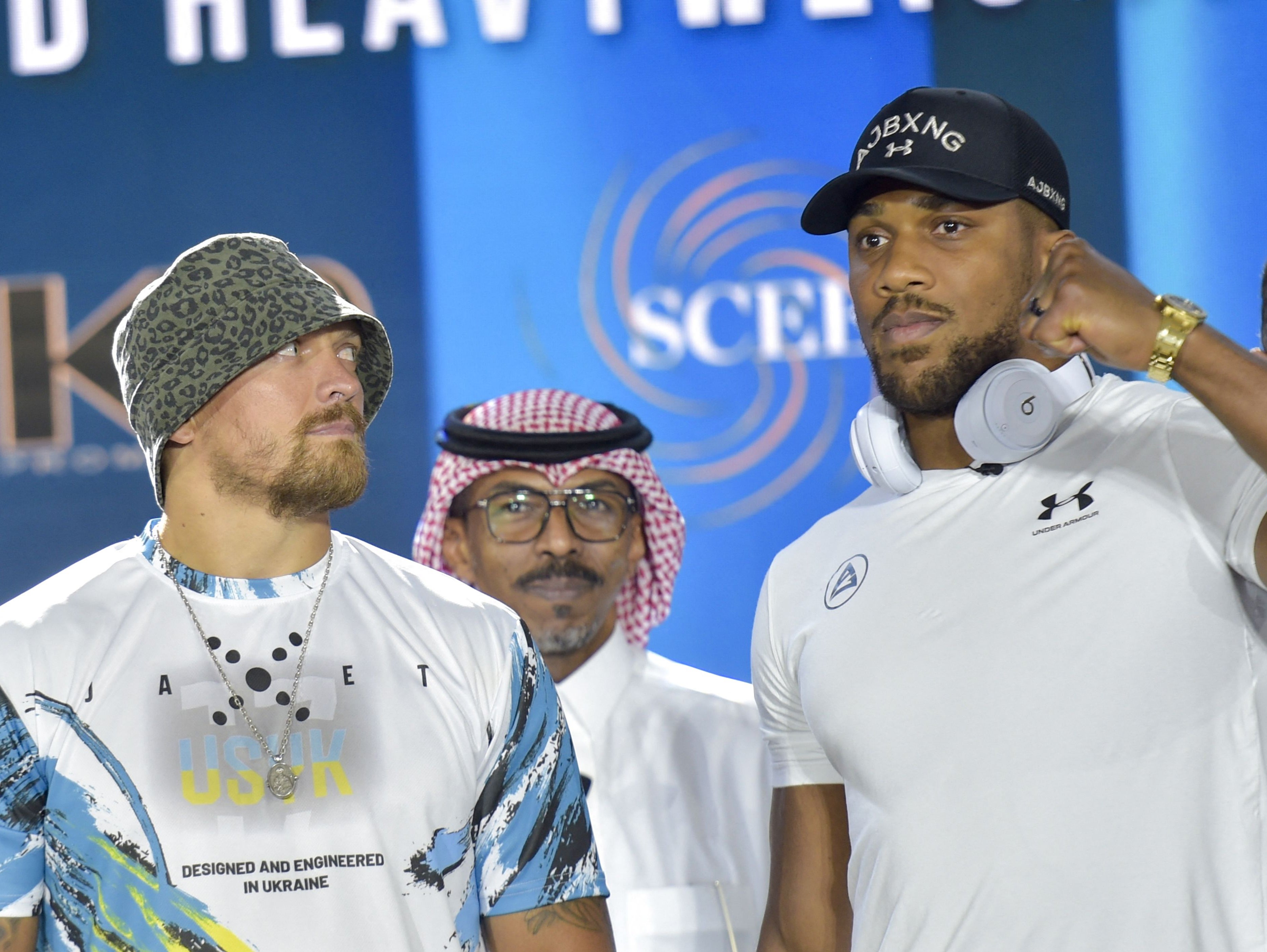 Oleksandr Usyk (left) will aim for a second straight win against Anthony Joshua