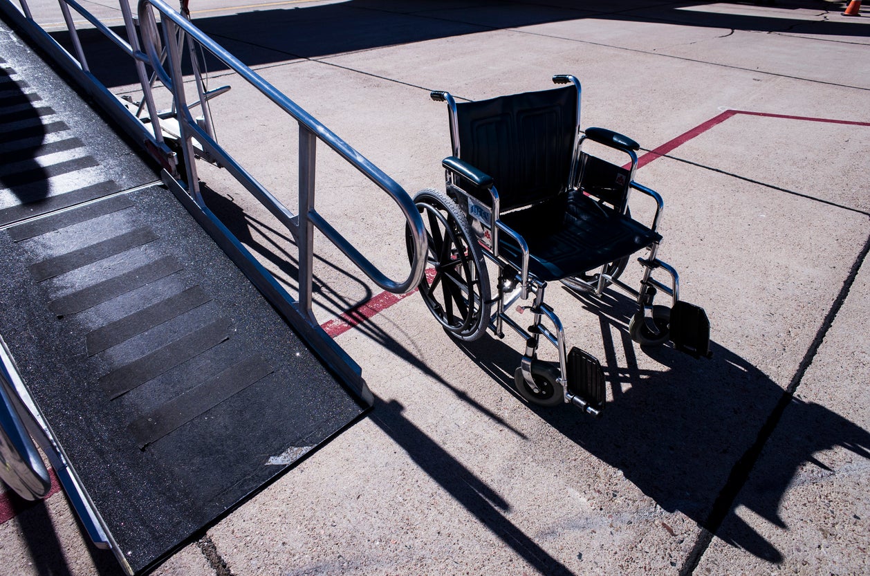 Once the passenger is assisted onboard, their wheelchair must be loaded in the hold