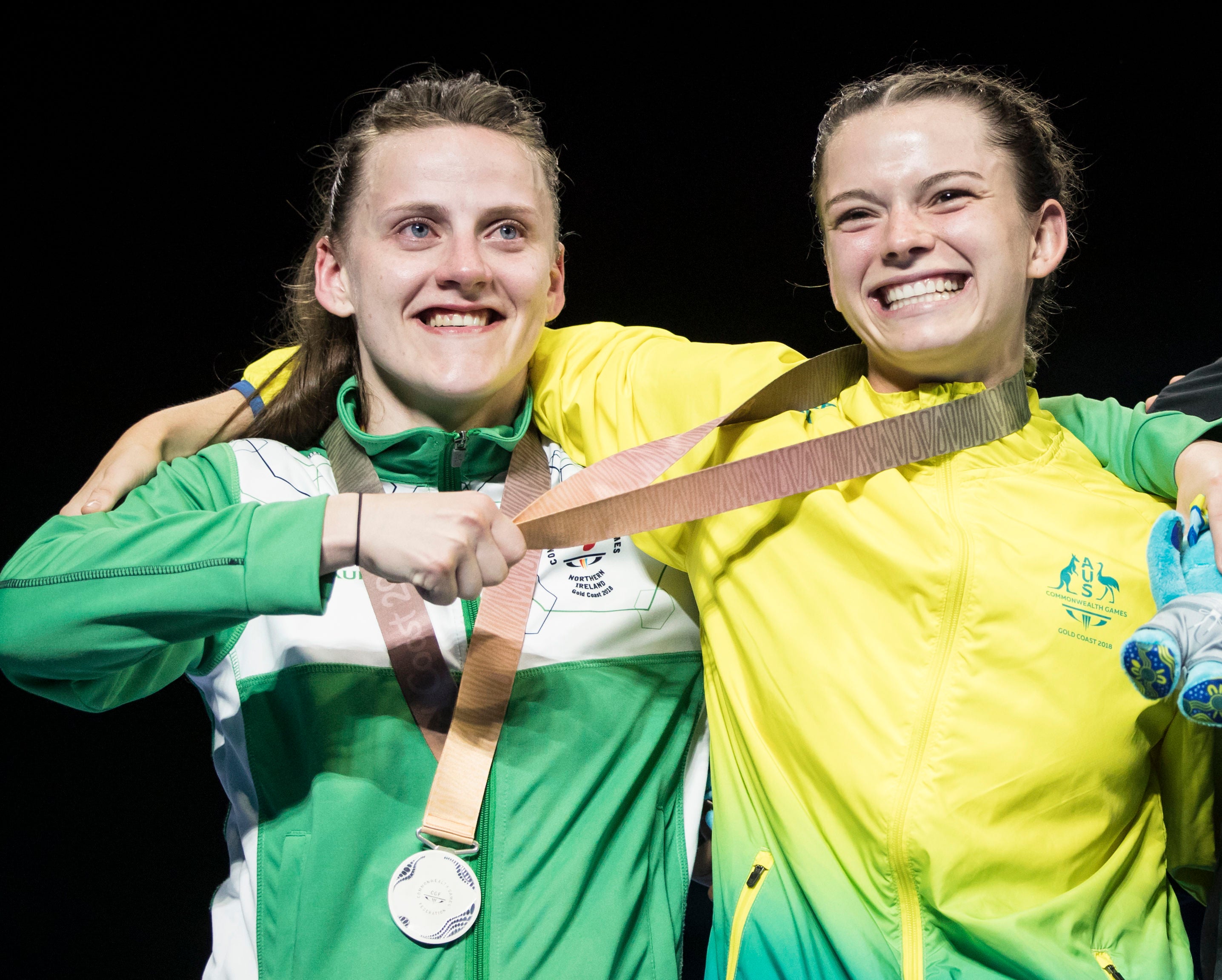 Michaela Walsh (left) had to settle for another silver medal on the Gold Coast (Danny Lawson/PA)