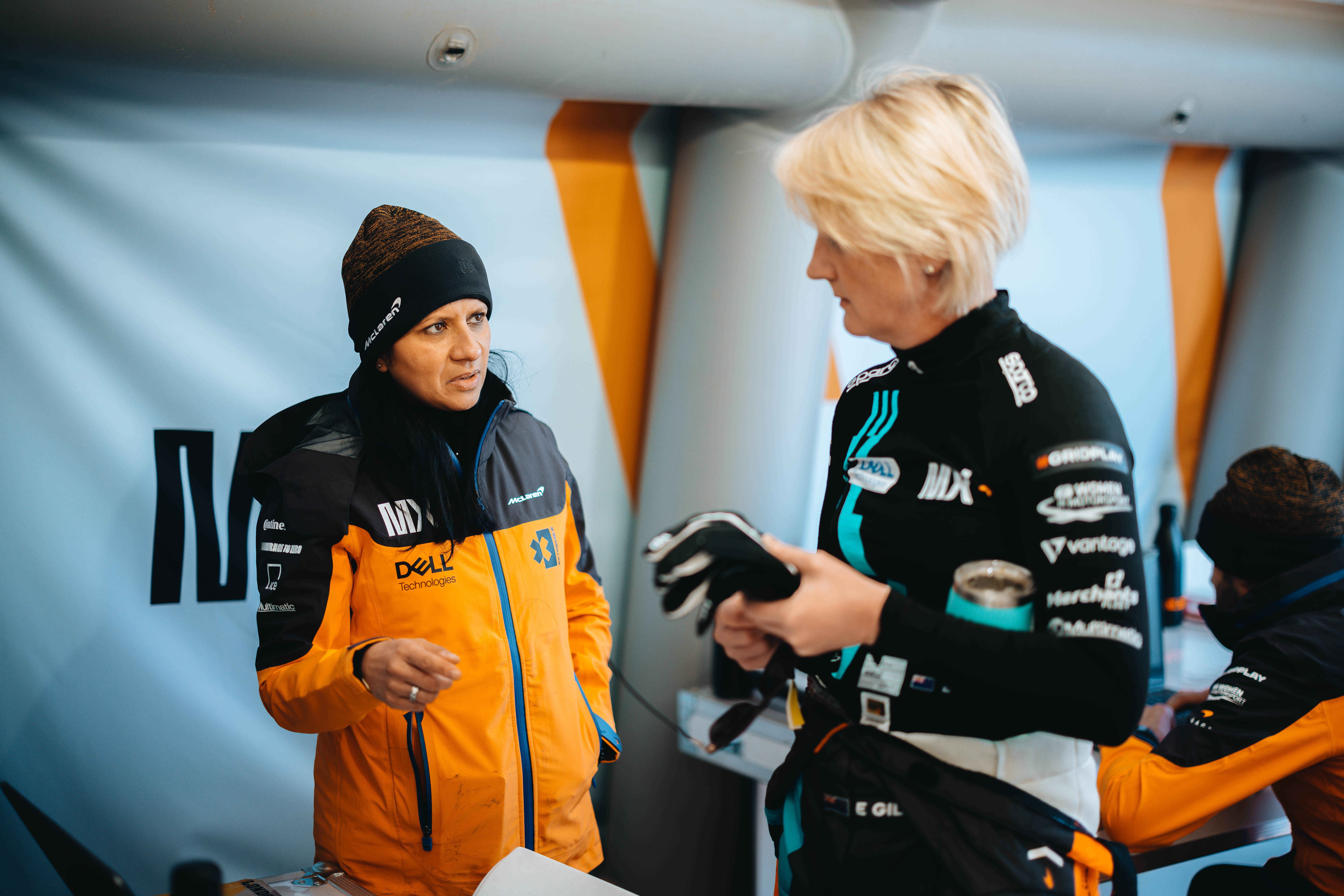 <p>Leena Gade at work for McLaren’s Extreme E team</p>