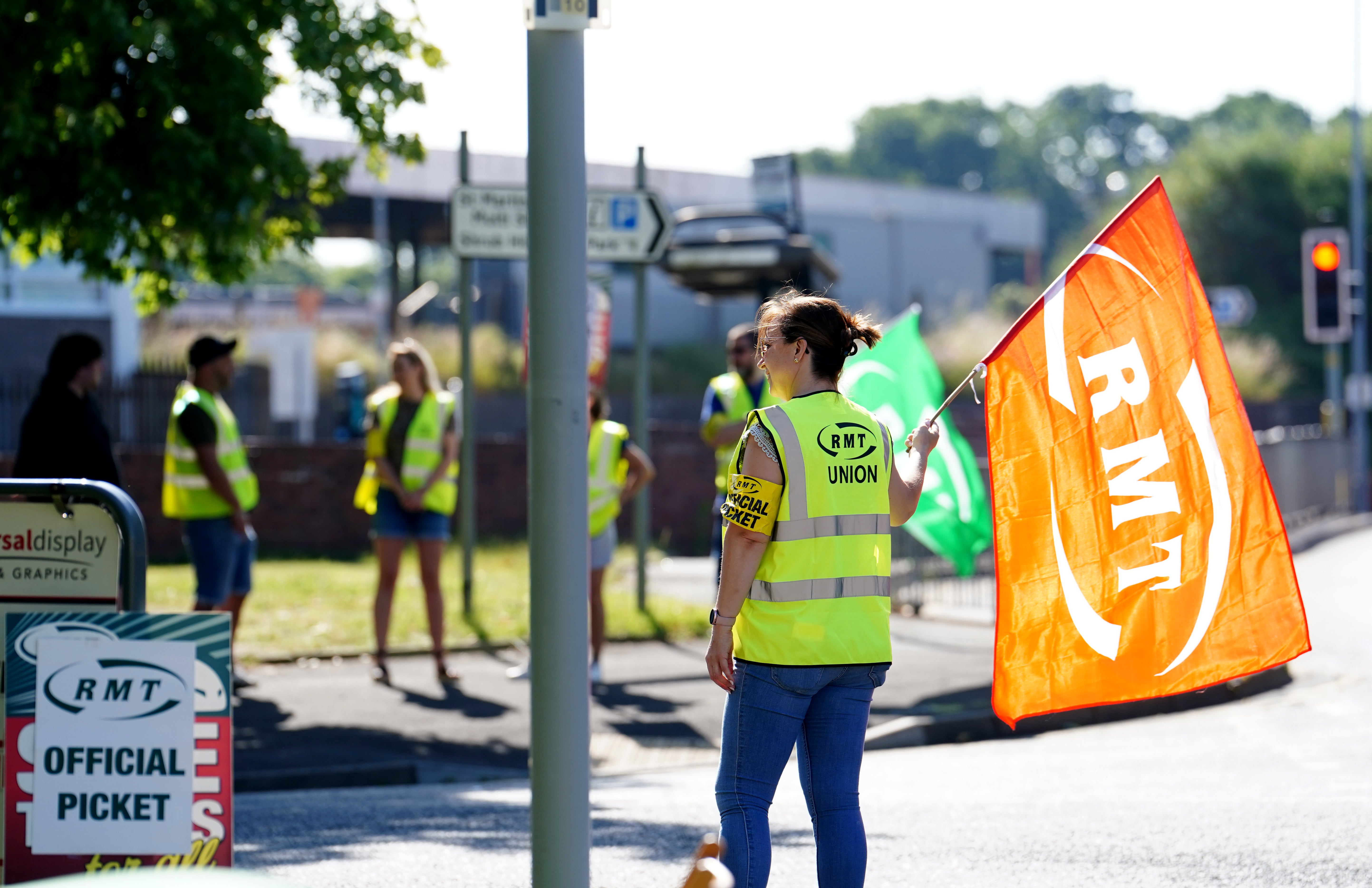 A picket line at Shrub Hill train station in Worcestershire (David Davies/PA)