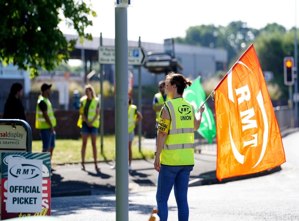 A picket line at Shrub Hill train station in Worcestershire (David Davies/PA)
