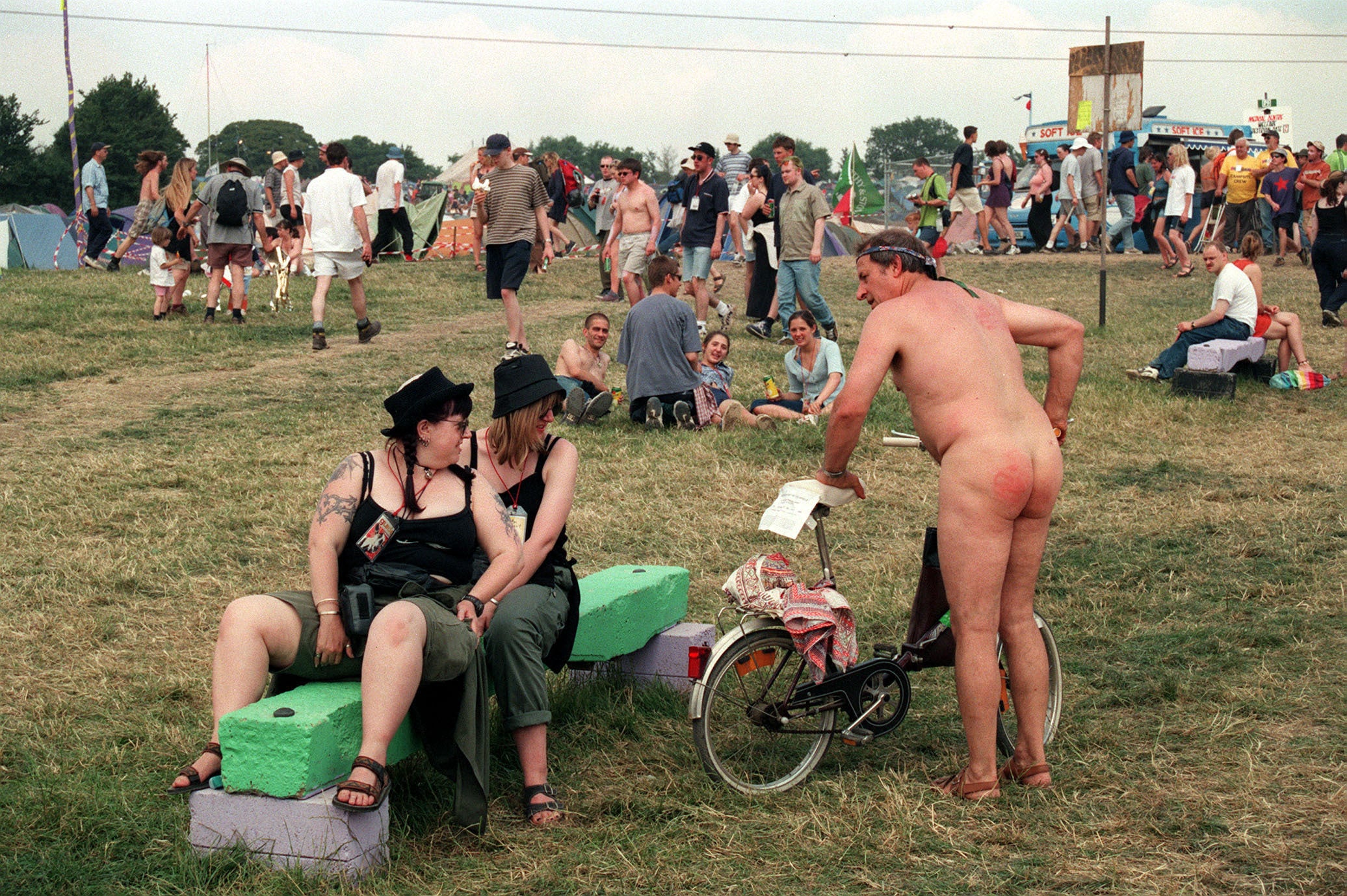 A naked festival goer in 1999