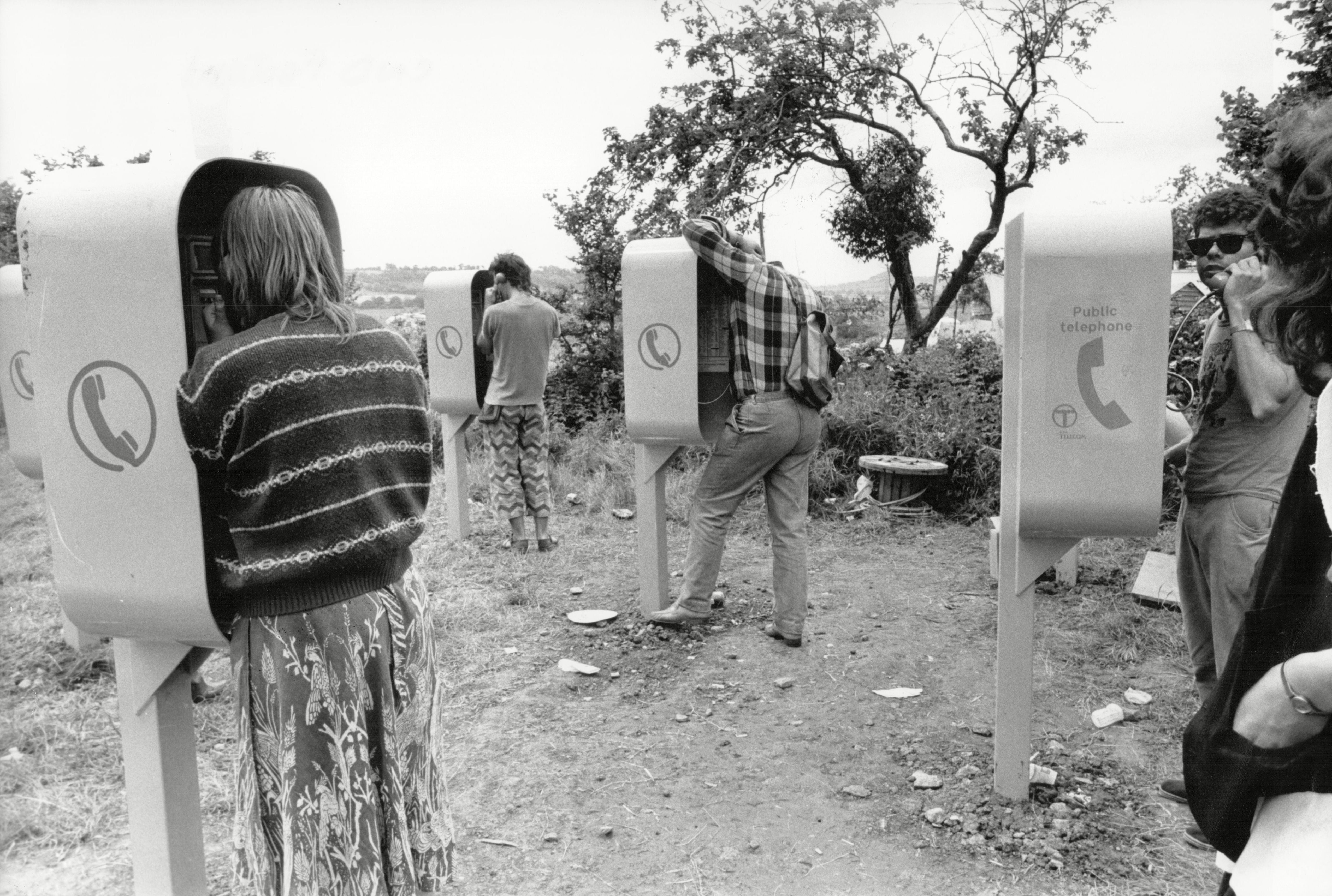 Telephones at Glastonbury in 1985