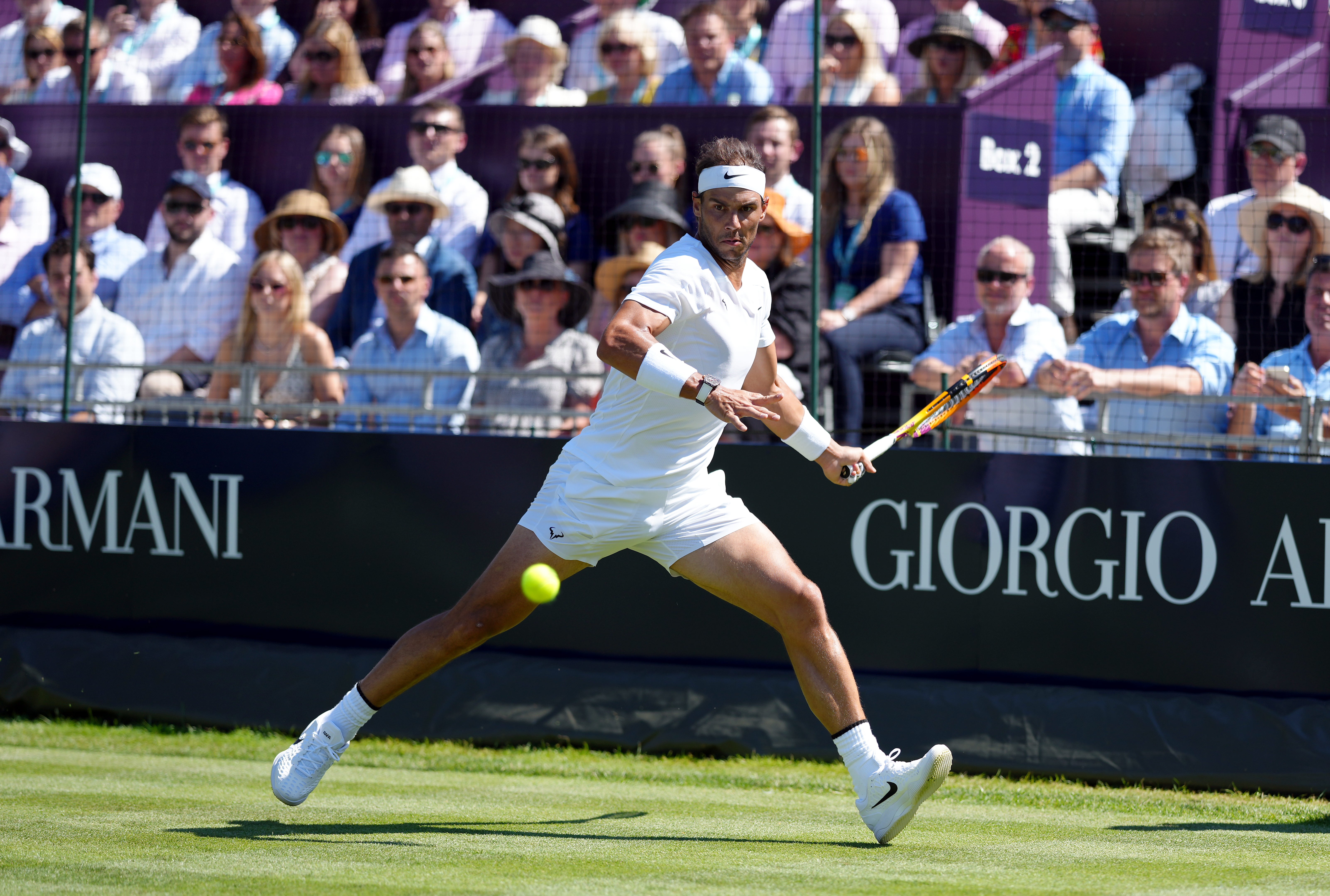 Not just the king of clay: Rafael Nadal in action in southwest London on Wednesday