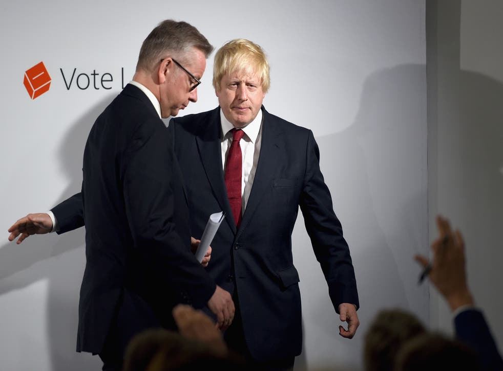 <p>Boris Johnson and Michael Gove on the morning after the EU referendum</p>