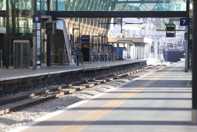 Train services are being disrupted across Britain as thousands of railway workers stage their second strike of the week (James Manning/PA)