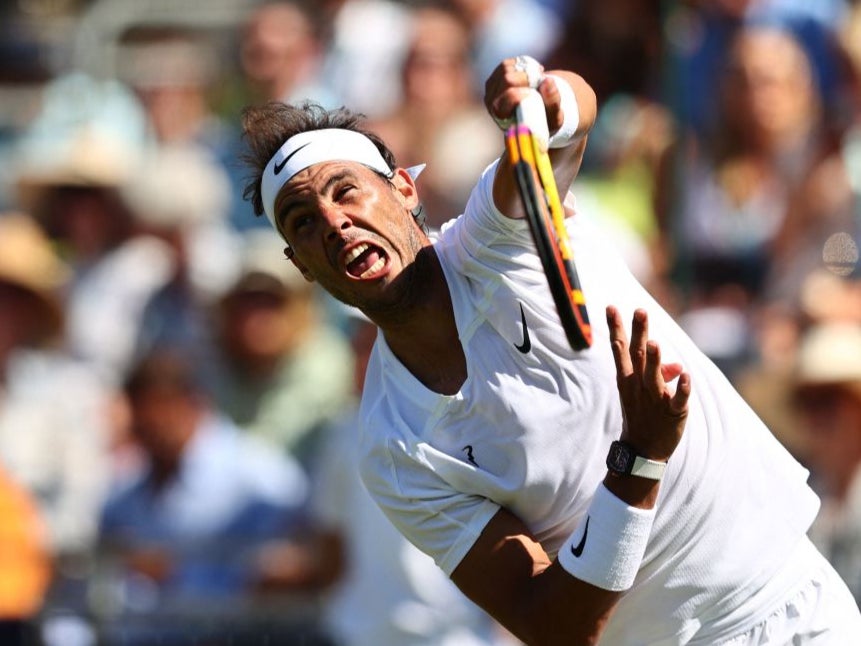 Rafael Nadal in action at the Hurlingham Club