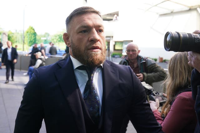 <p>Conor McGregor arriving at Blanchardstown Court (Brian Lawless/PA)</p>