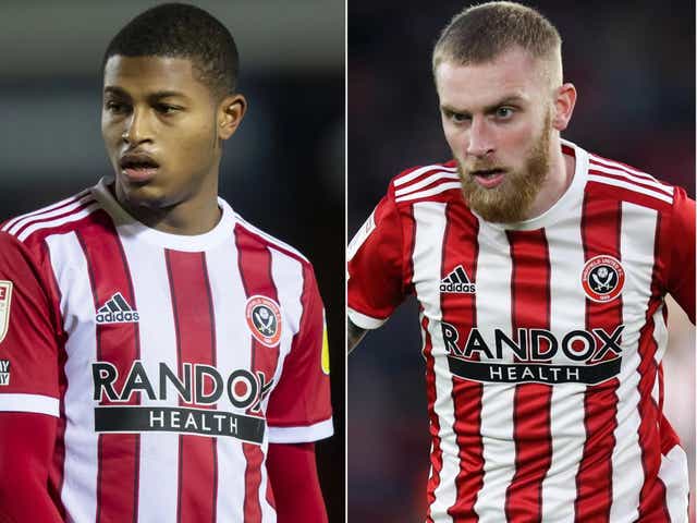 <p>Rhian Brewster and Oli McBurnie have been charged </p>