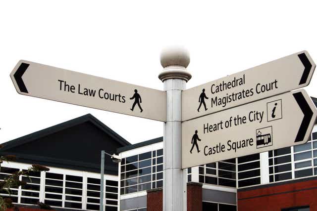 A general view of signs for the court houses in Sheffield (Dave Higgens/PA)