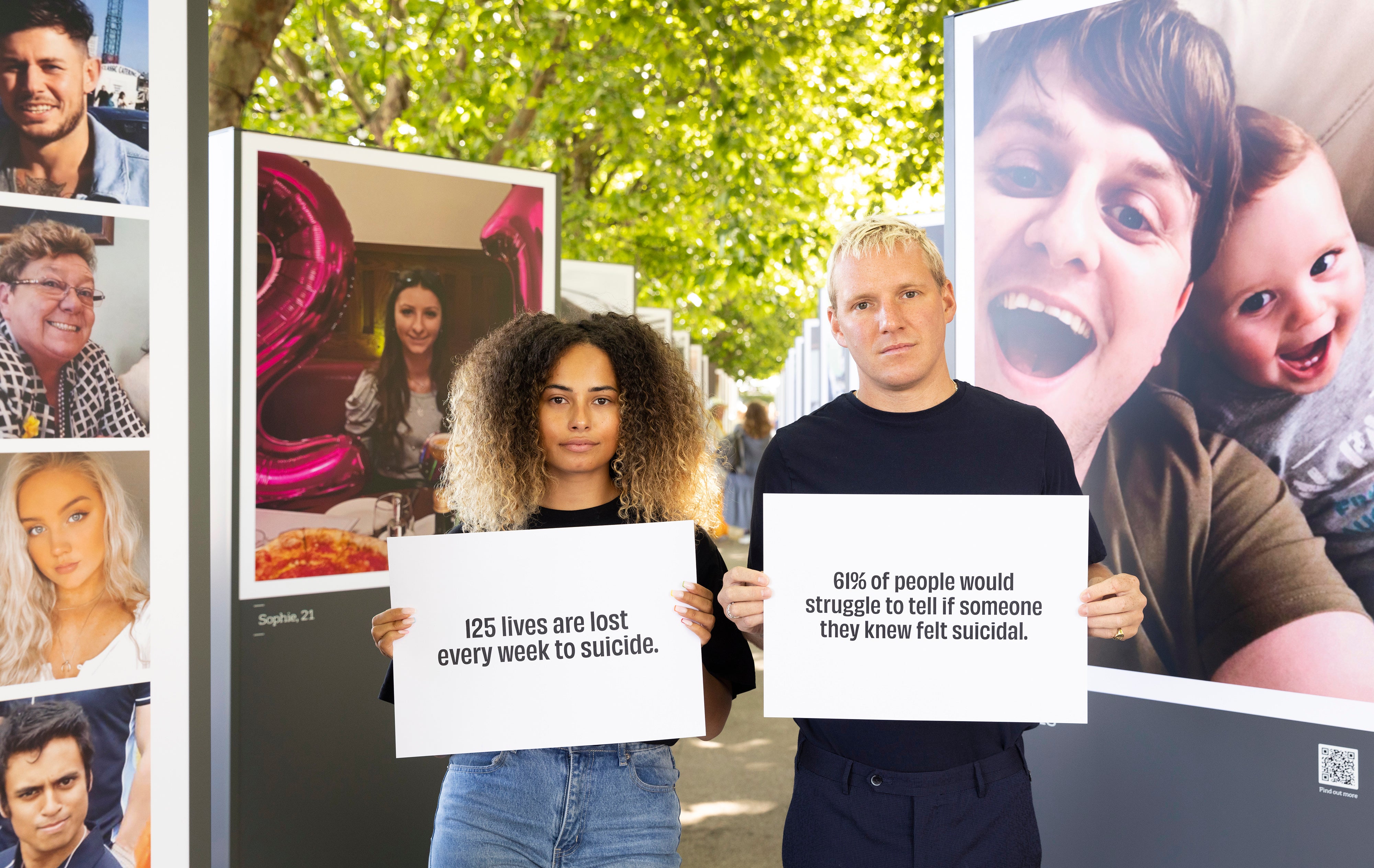 Jamie Laing and Amber Gill at The Last Photo exhibition