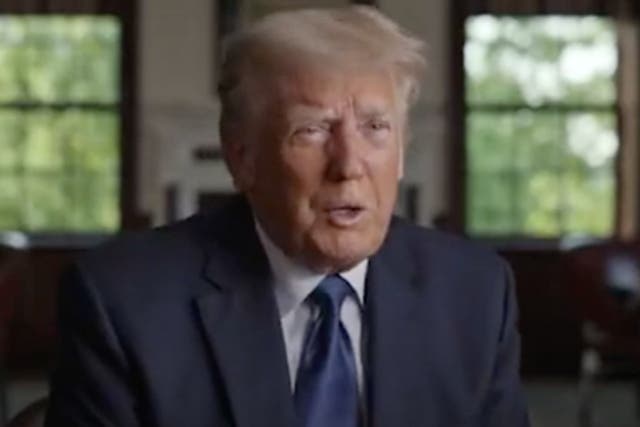<p>Former President Donald Trump gives an interview to filmmaker Alex Holder for his documentary Unprecedented. The documentary footage has been subpoenaed by the House Select Committee investigating the Capitol riot. </p>