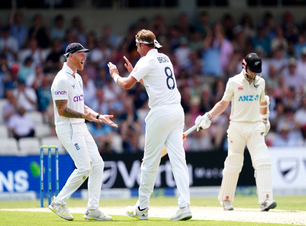 Stuart Broad (centre) helped put England in control against New Zealand (Mike Egerton/PA)