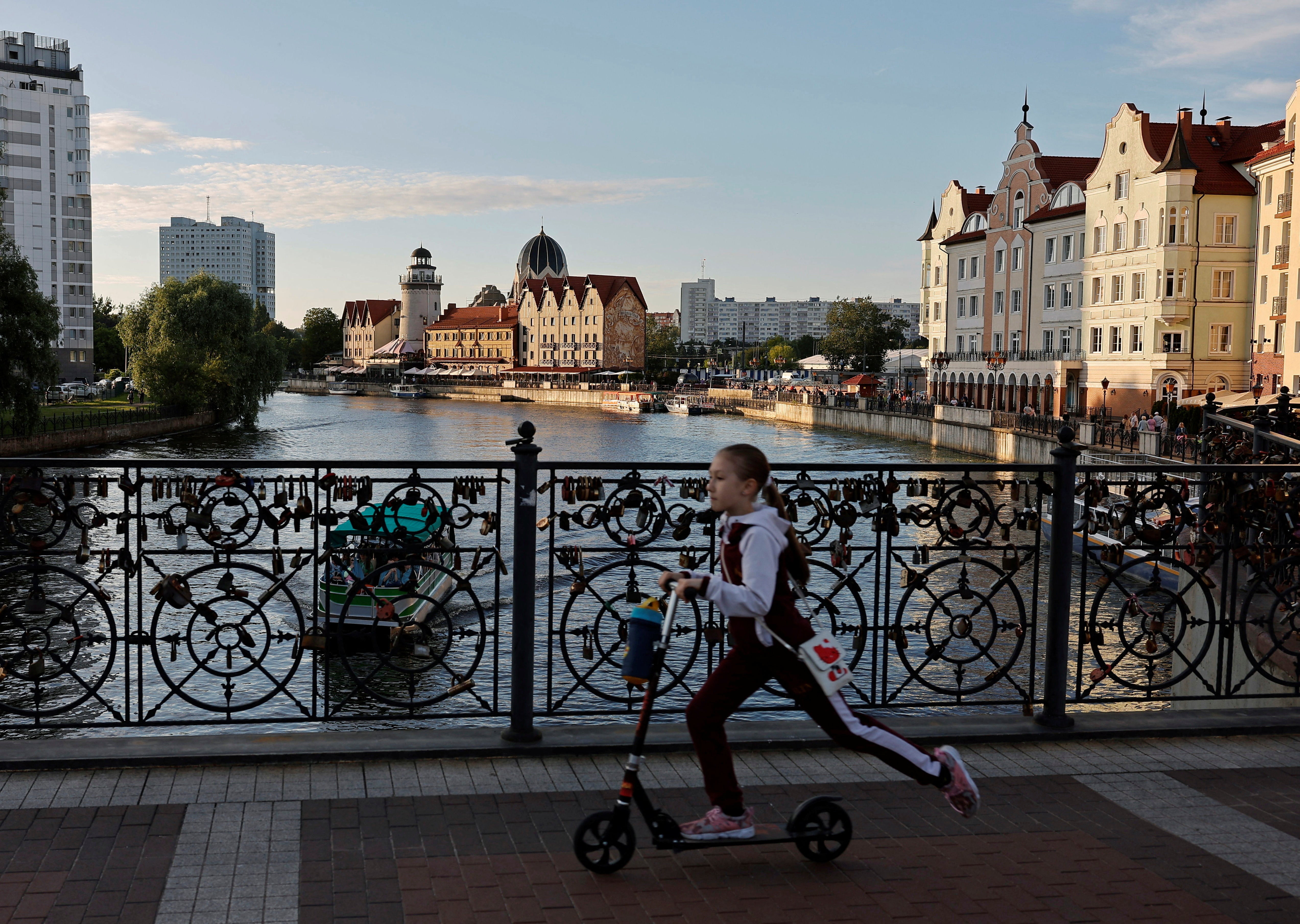 The embankment of the Pregolya River in Kaliningrad on Wednesday