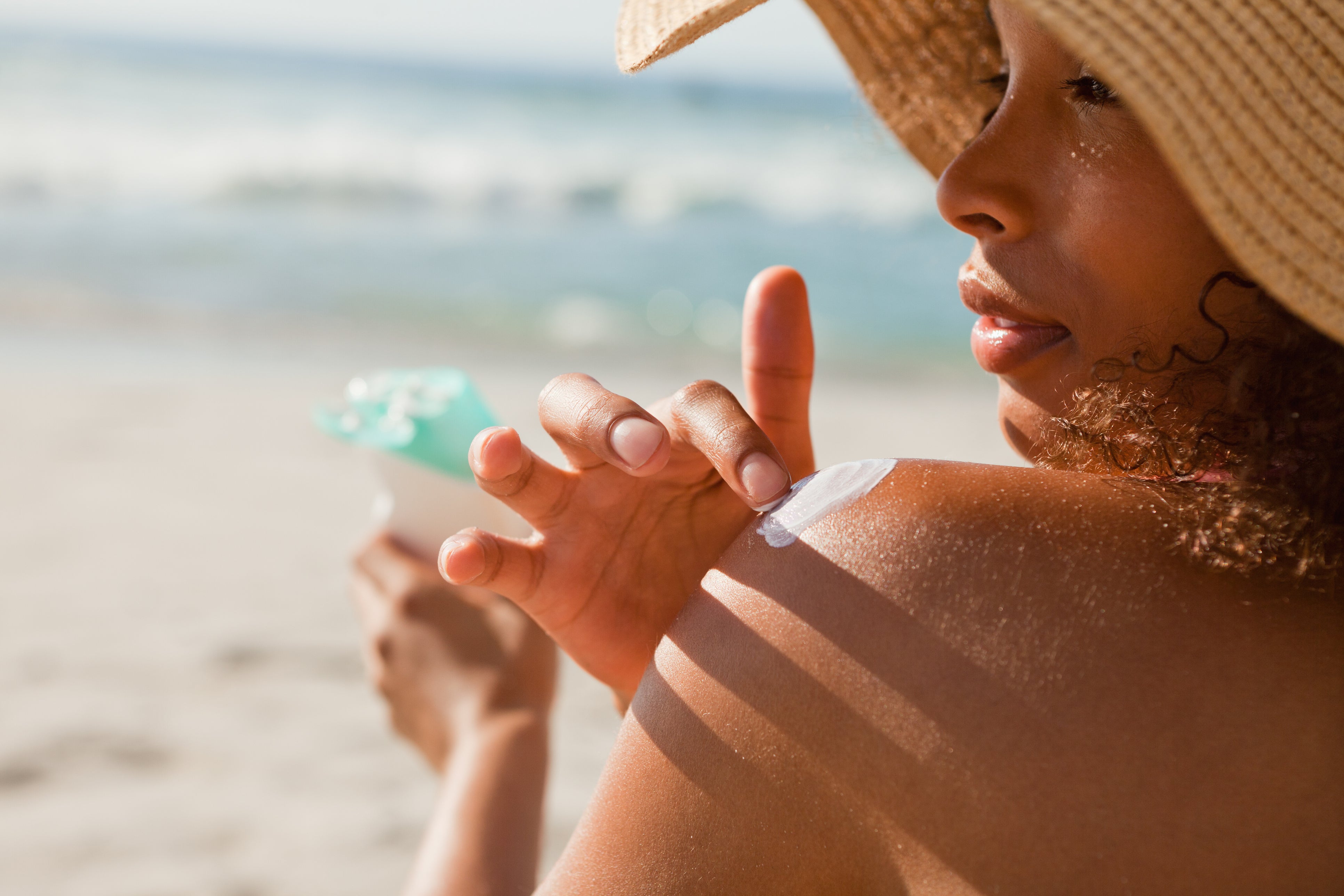 Skin experts advise using a minimum of 30+ SPF protection while in the sun