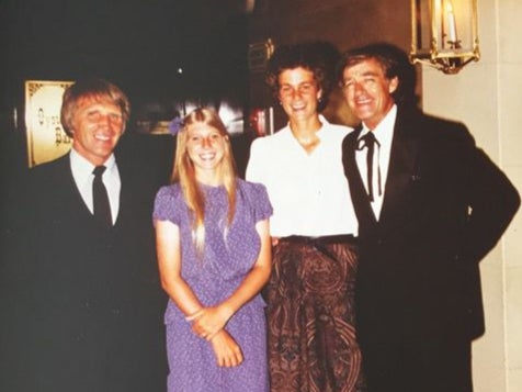 Roland Jaeger, Andrea, Pam Shriver and her trainer Don Candy