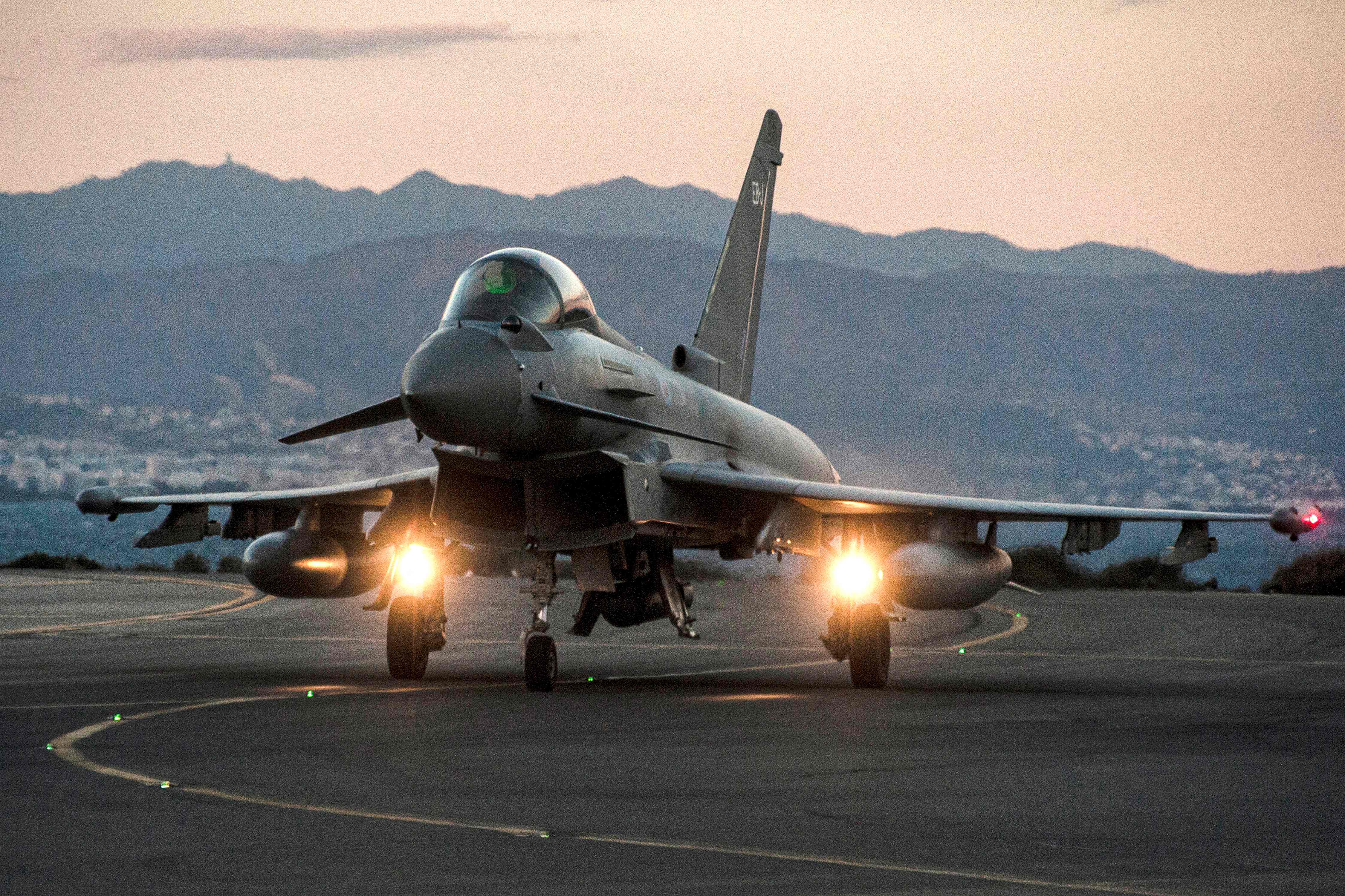 A British Royal Air Force Eurofighter Typhoon fighter jet