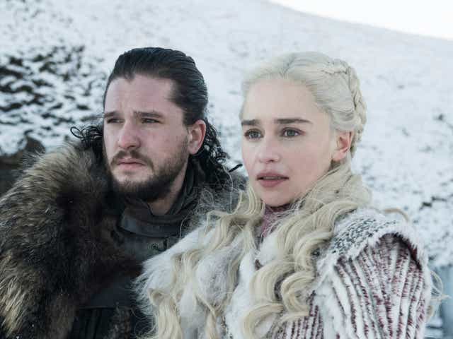 <p>Emilia Clarke and Kit Harington in ‘Game of Thrones’</p>