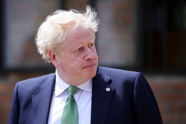 <p>Boris Johnson in Kigali, Rwanda on Thursday where he is attending the Commonwealth summit</p>