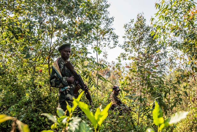 <p>File photo: Armed militiamen gather near Rutshuru, 70km north of Goma, Democratic Republic of Congo </p>