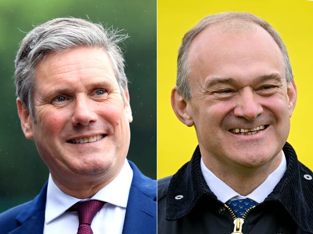 <p>Labour leader Sir Keir Starmer and Lib Dem leader Sir Ed Davey </p>