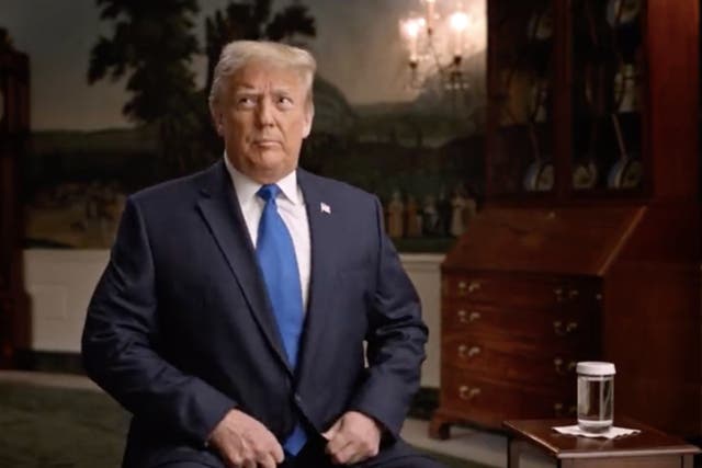 <p>Former president Donald Trump gives an interview to filmmaker Alex Holder for his documentary ‘Unprecedented’. Screengrab</p>
