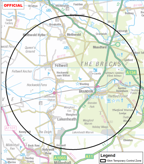 The 10km controlled zone implemented by Defra