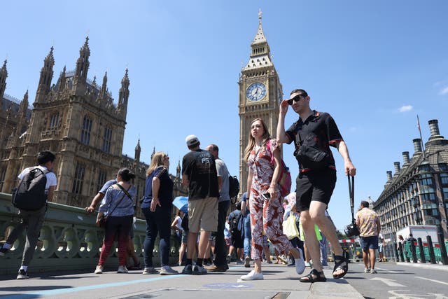 Scrapping coronavirus travel rules led to a 27-fold year-on-year increase in the number of overseas residents visiting the UK, new figures suggest (James Manning/PA)