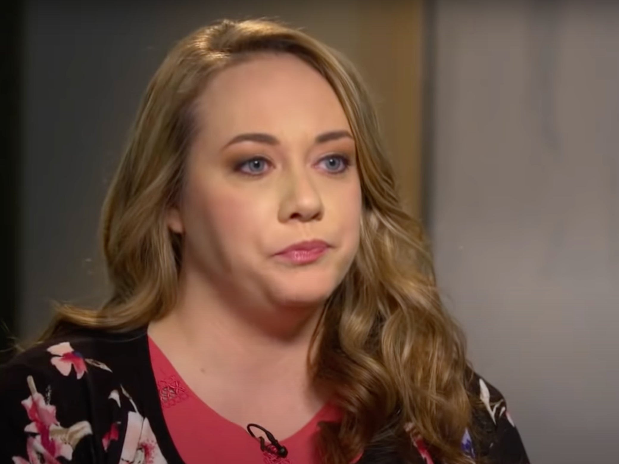 Leanna Taylor speaking with ABC News in 2018, in what was then her first public interview about her son’蝉 death