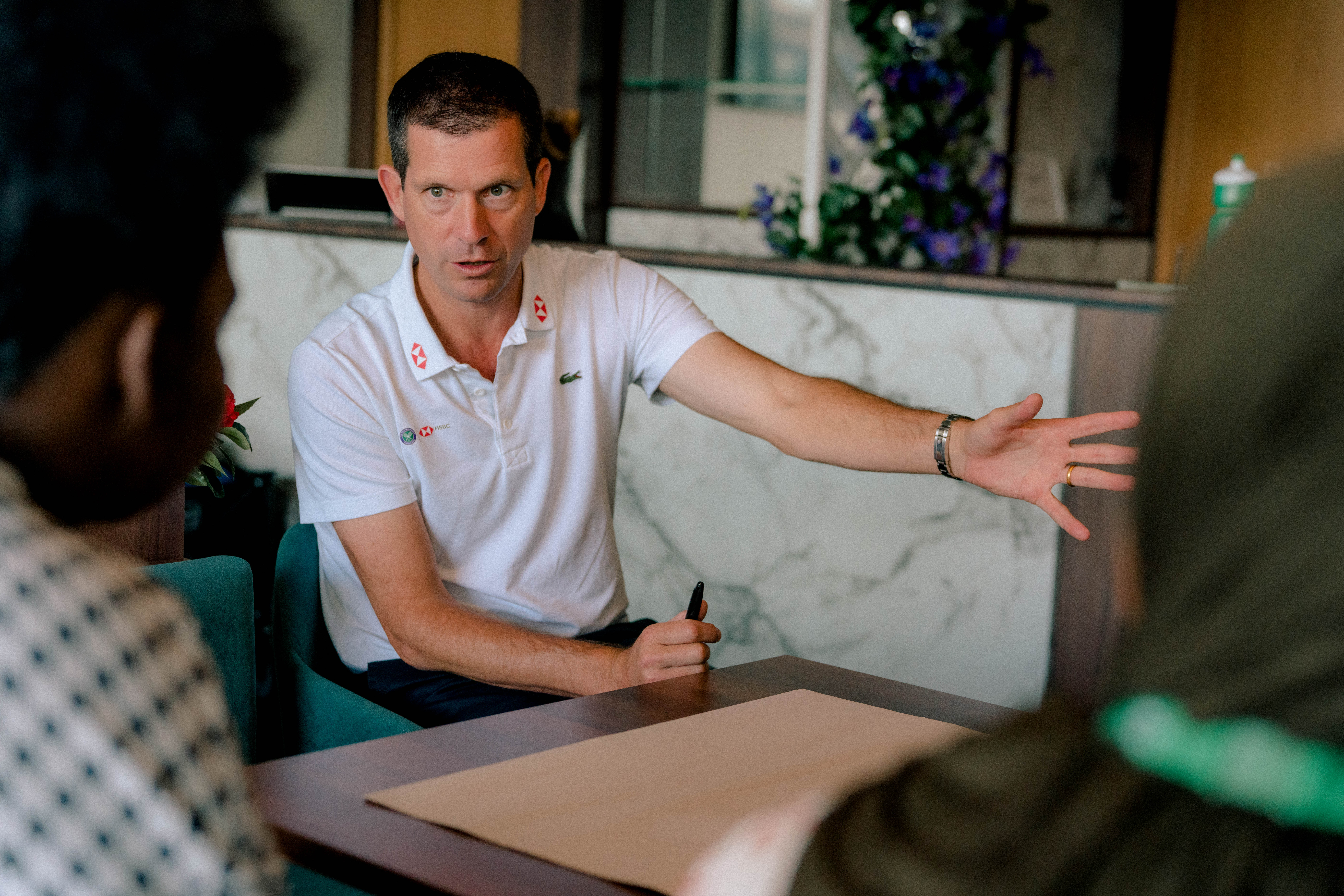 Tim Henman hosts HSBC’s World of Opportunity Programme at Wimbledon showcasing the different career opportunities available in sport beyond the court (HSBC)