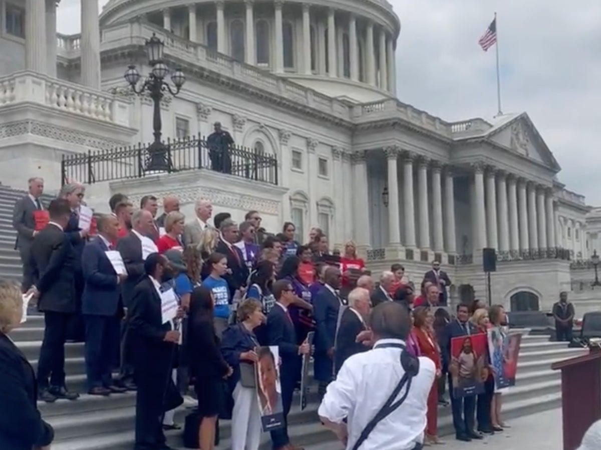 House Democrats called ‘f***ing useless’ for singing ‘God Bless America’ by Capitol after Roe ruling
