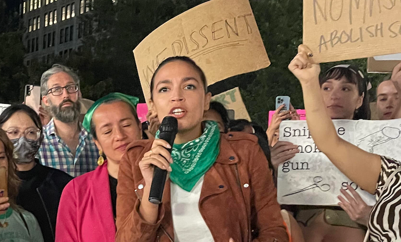 Rep. Alexandria Ocasio-Cortez at a pro-abortion rally in New York City.