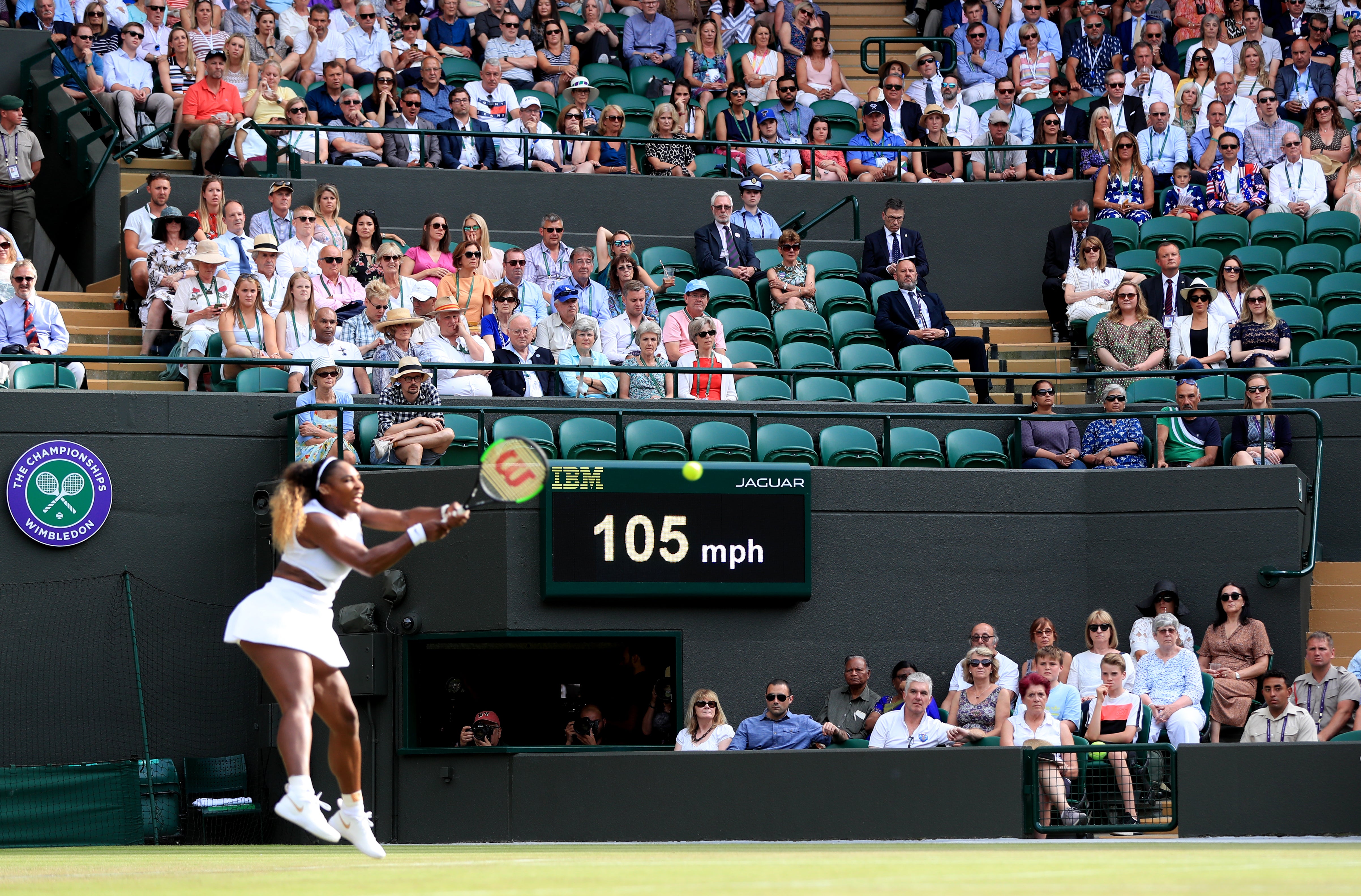 Serena Williams in action on court one in 2019 (Mike Egerton/PA)
