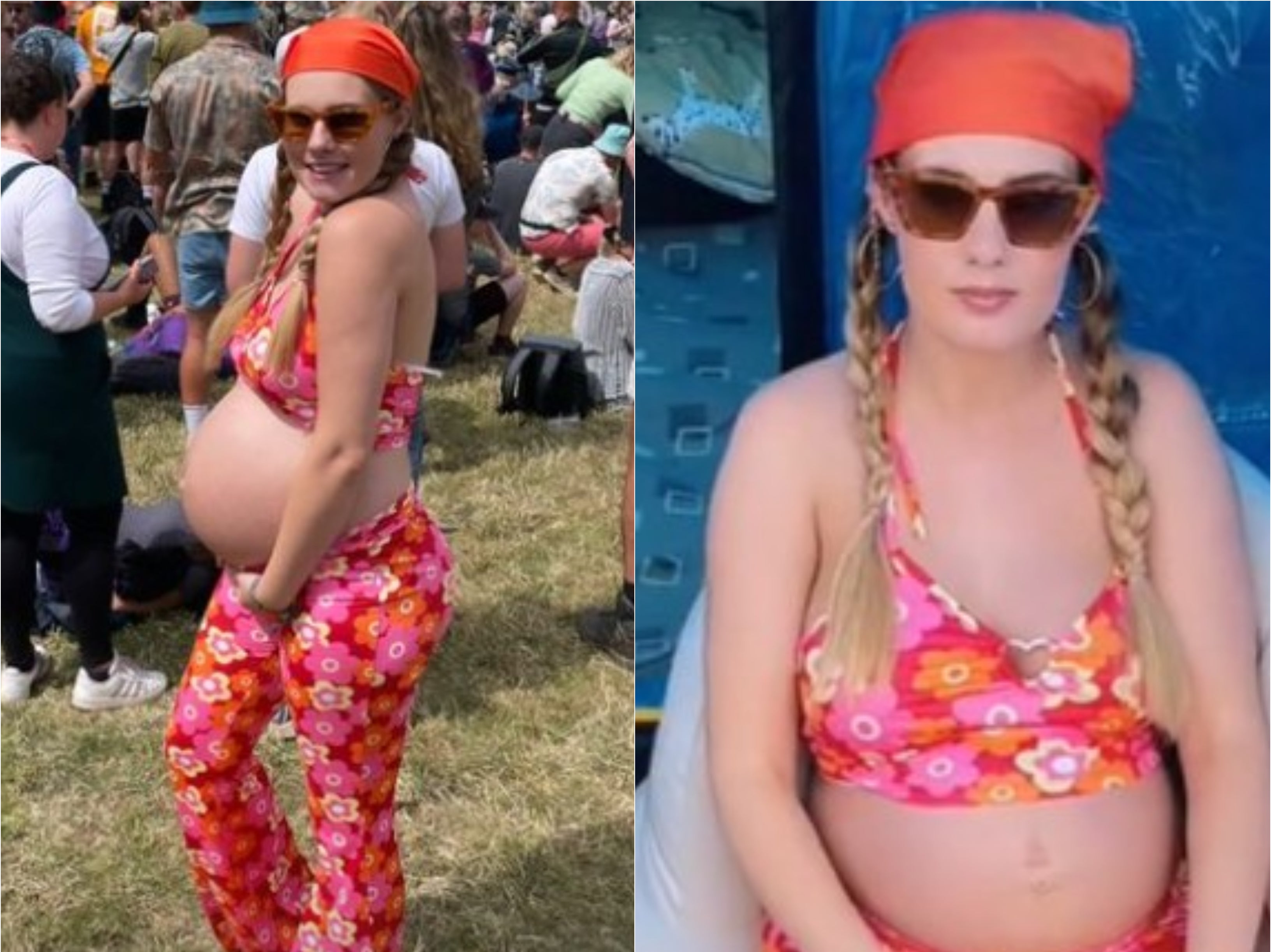 A mother-to-be has shared her experience at Glastonbury while 34 weeks pregnant